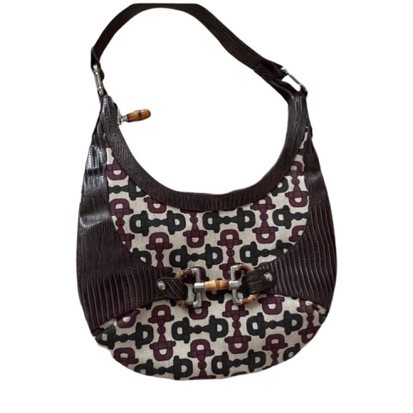 Gucci Handbags - GUCCI MINI JACKIE O-BAG IN WHITE AND HORSEBIT PRINT Bamboo Zip Handle